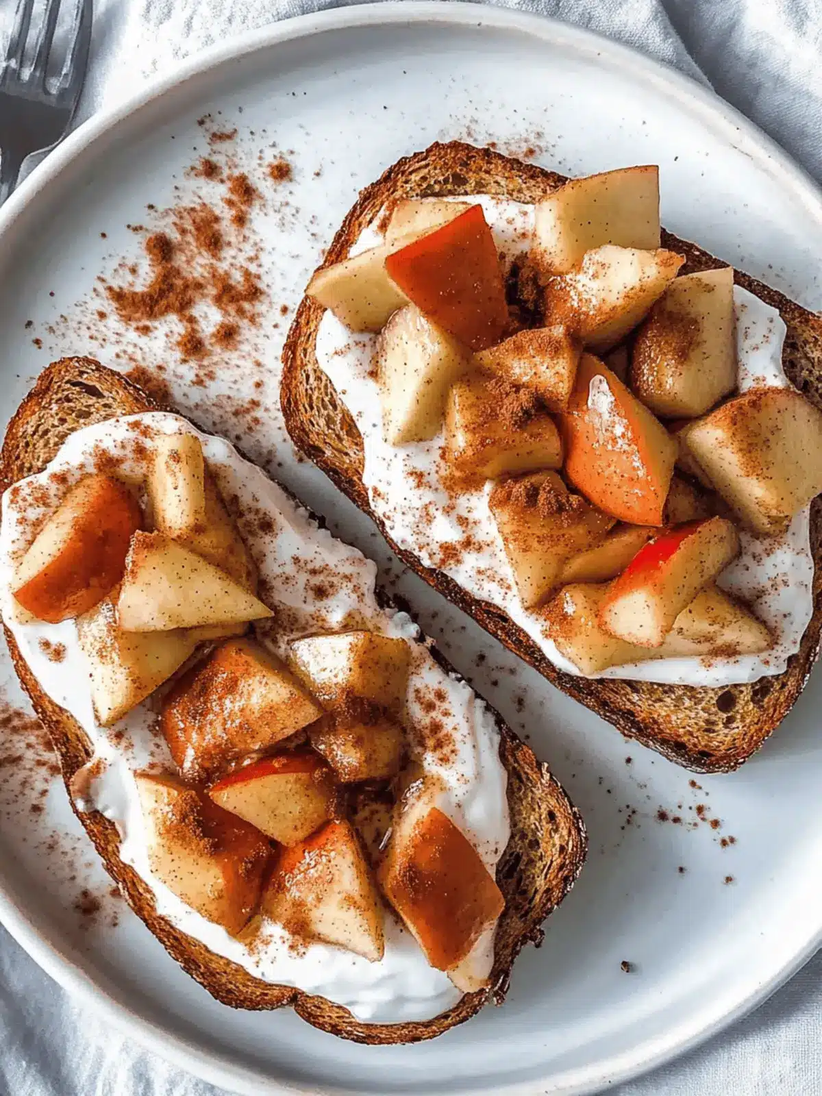 Sautéed Cinnamon Apples and Yogurt Toast