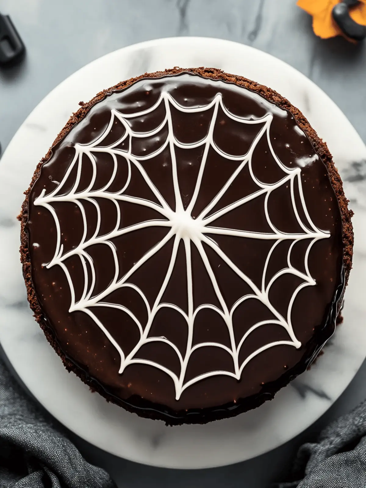 Spiderweb Chocolate Cake