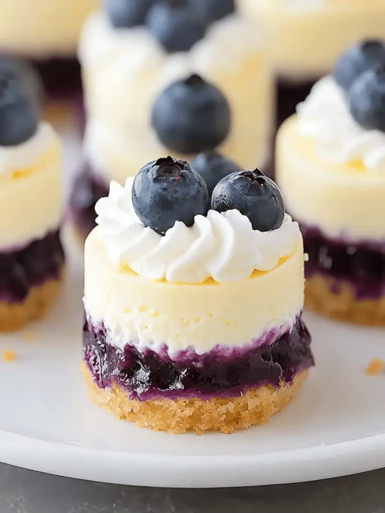 Mini Lemon Blueberry Cheesecakes