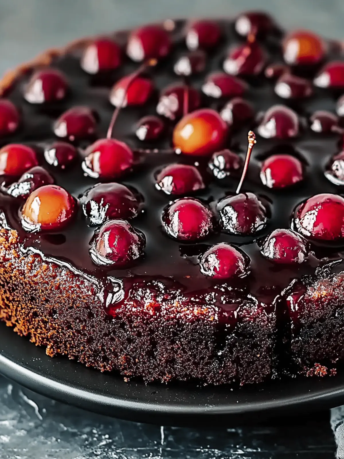 Chocolate Cherry Upside Down Cake
