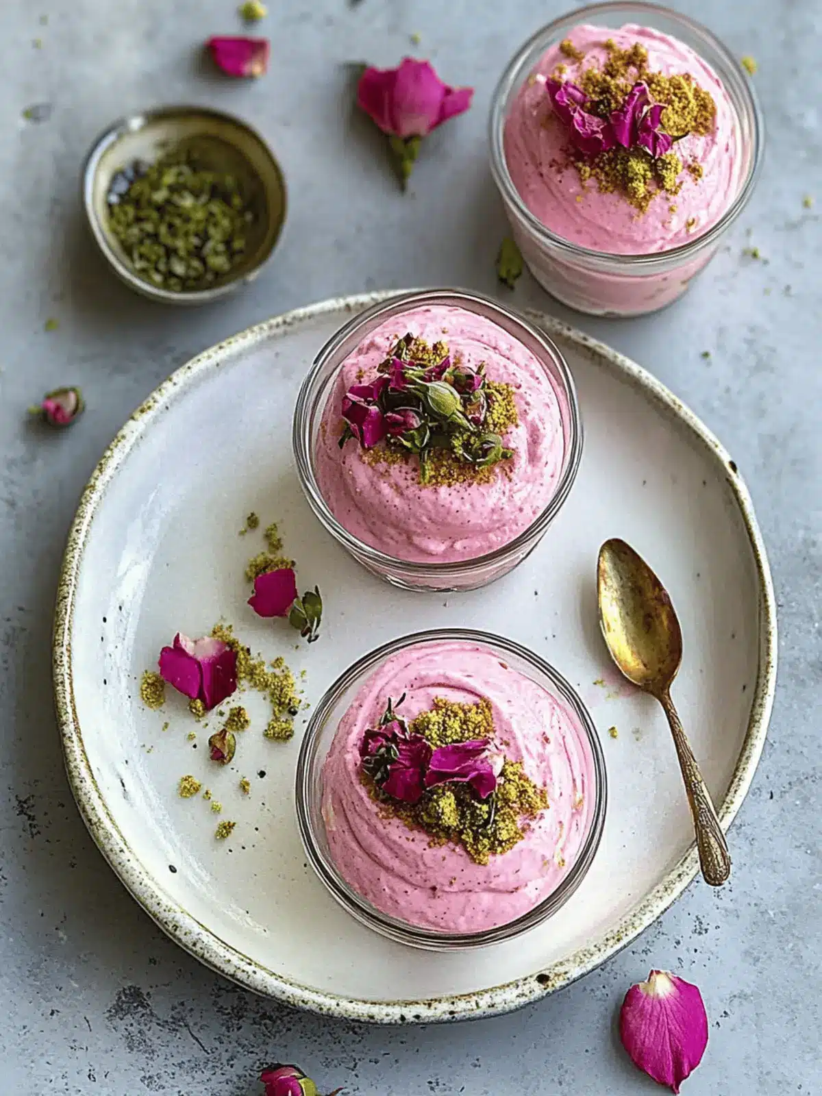 Rose Gulkand Shrikhand Cups