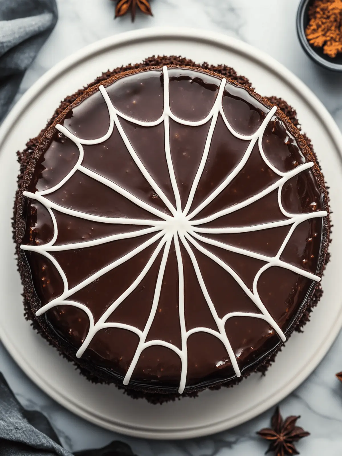 Spiderweb Chocolate Cake