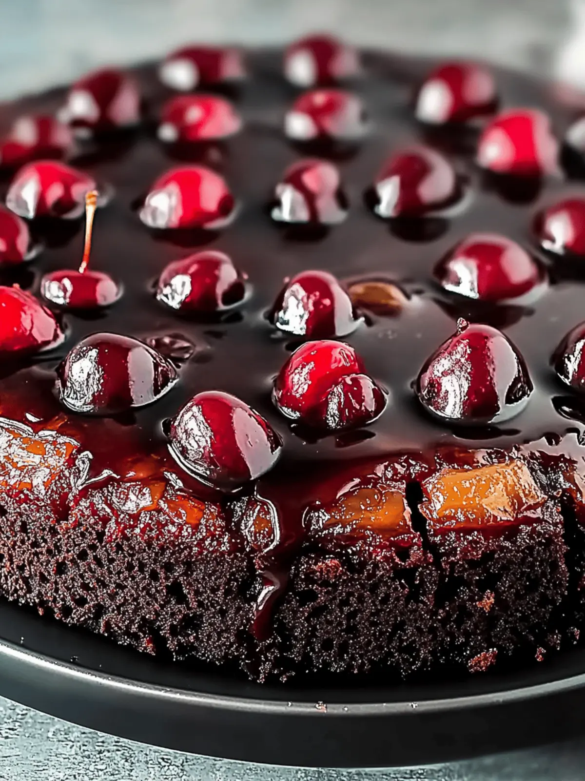 Chocolate Cherry Upside Down Cake