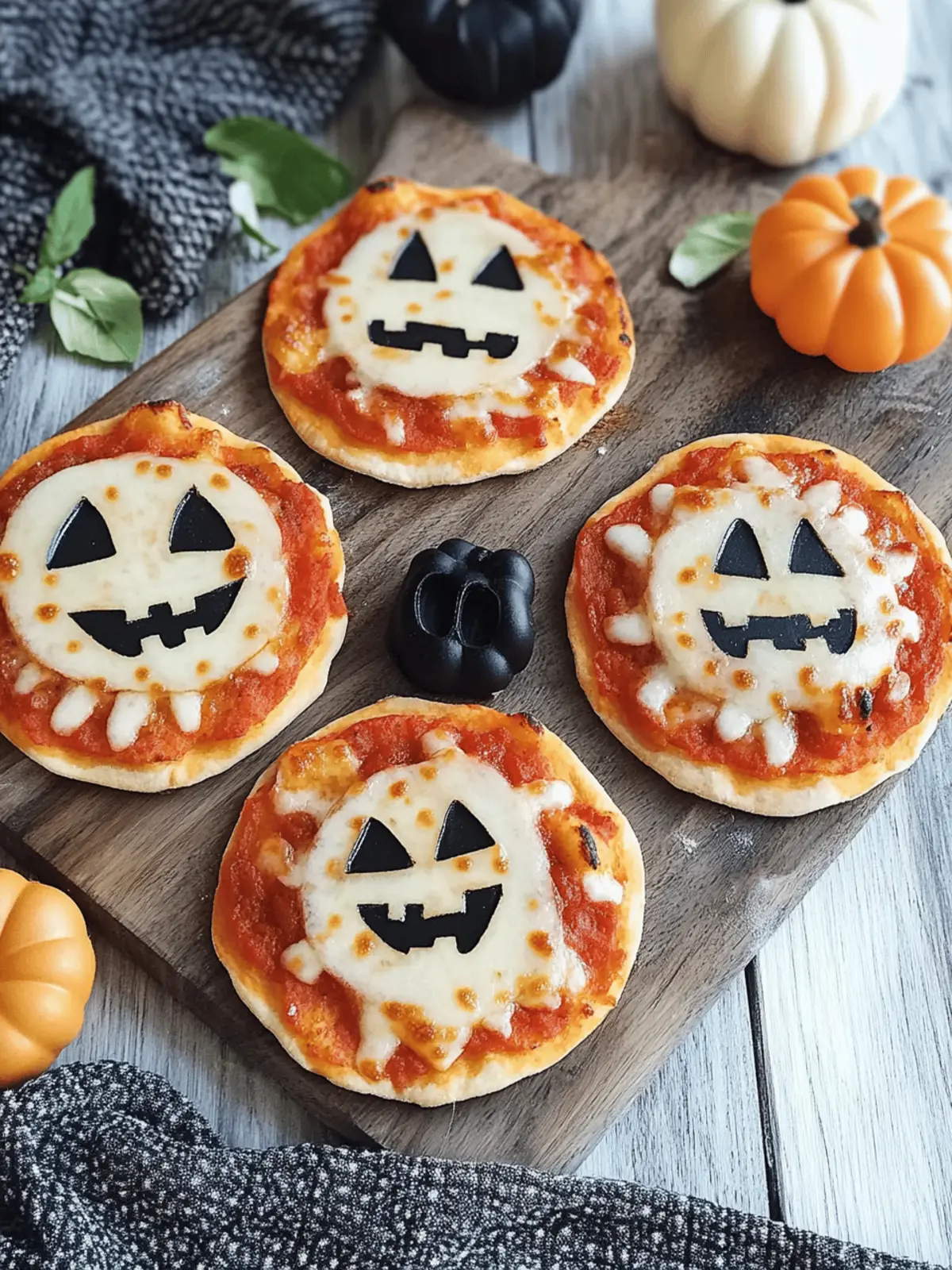 Halloween Mini Pizzas