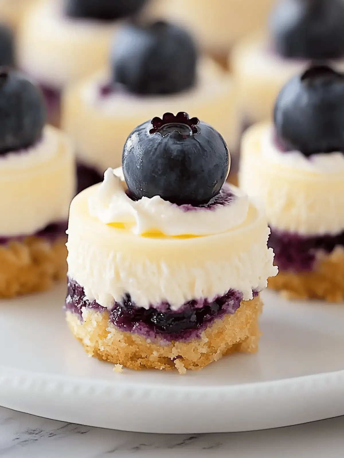 Mini Lemon Blueberry Cheesecakes