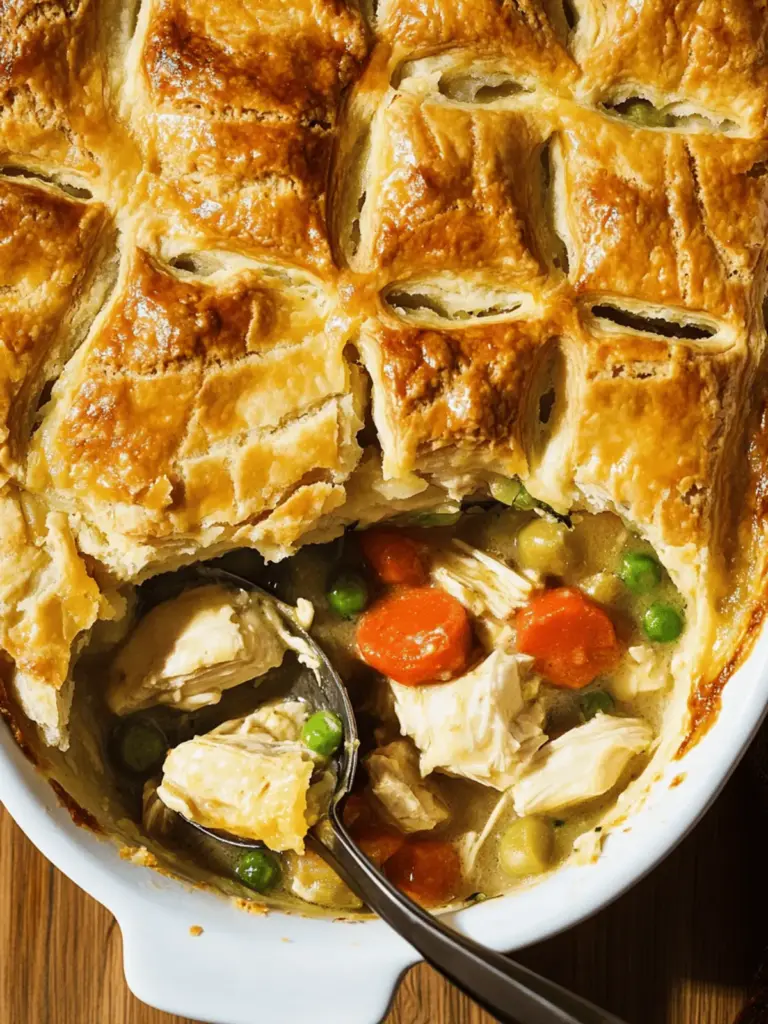 Chicken Pot Pie with Flakey Biscuit Crust