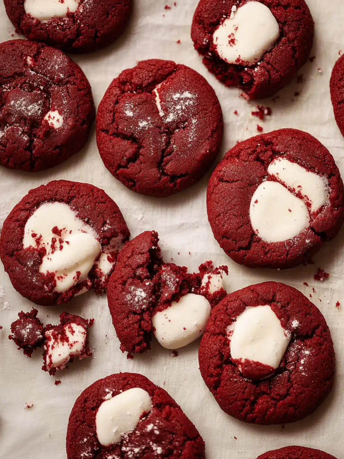 Red Velvet Marshmallow Cookies