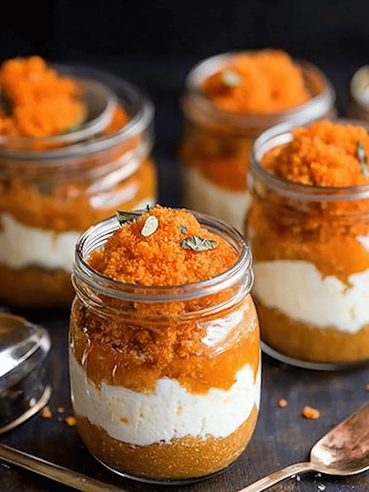 Motichoor Ladoo Cheesecake Jars