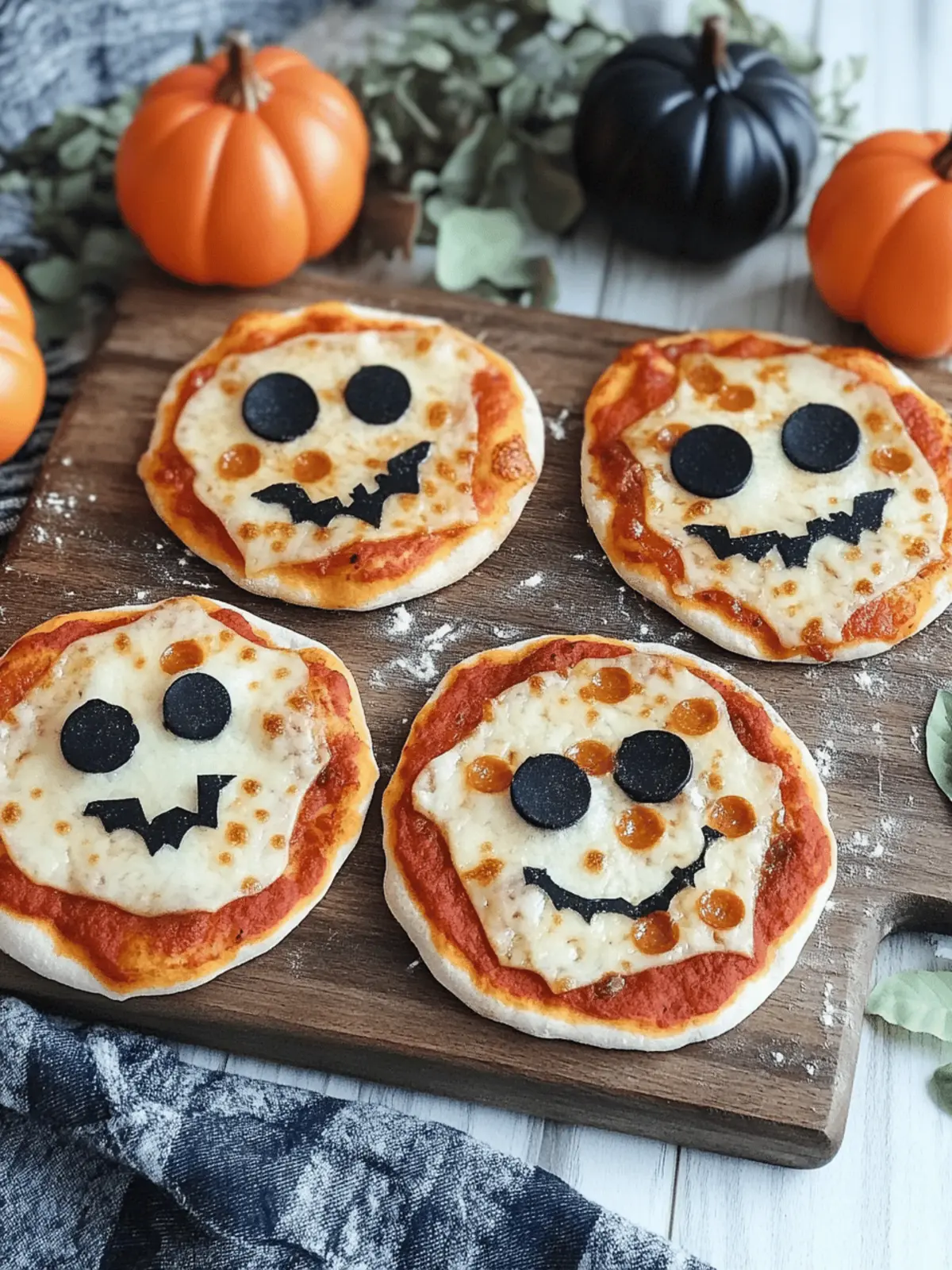 Halloween Mini Pizzas
