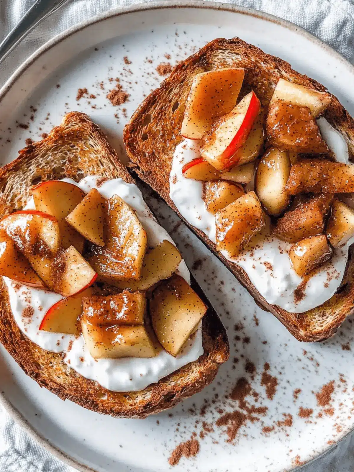 Sautéed Cinnamon Apples and Yogurt Toast