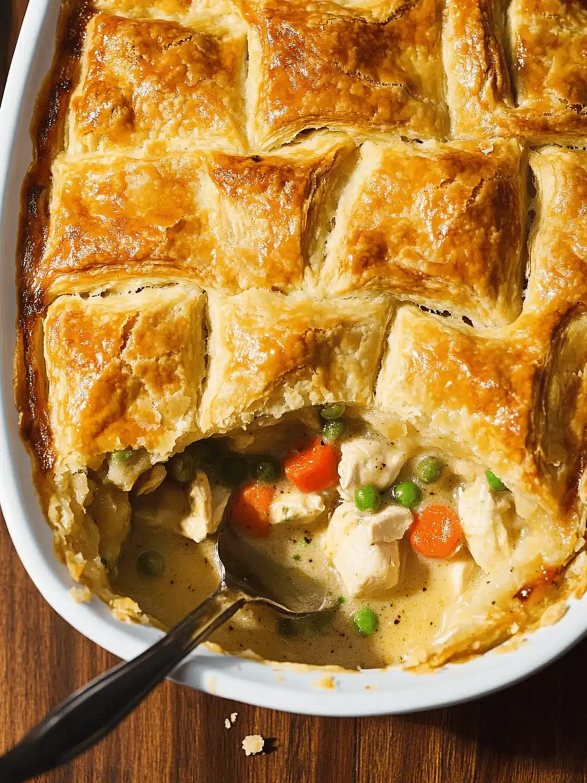 Chicken Pot Pie with Flakey Biscuit Crust