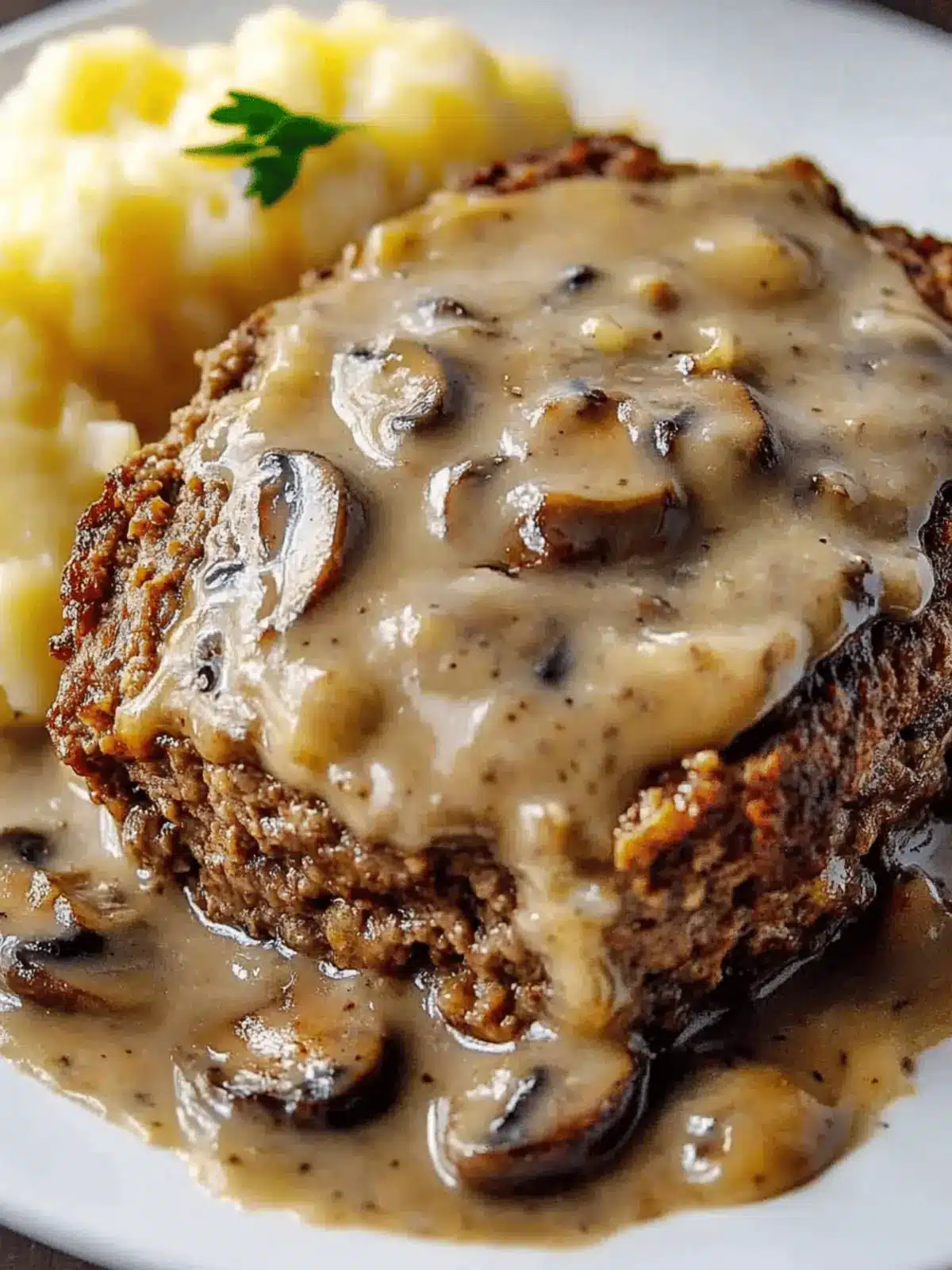Meatloaf with Mushroom Gravy