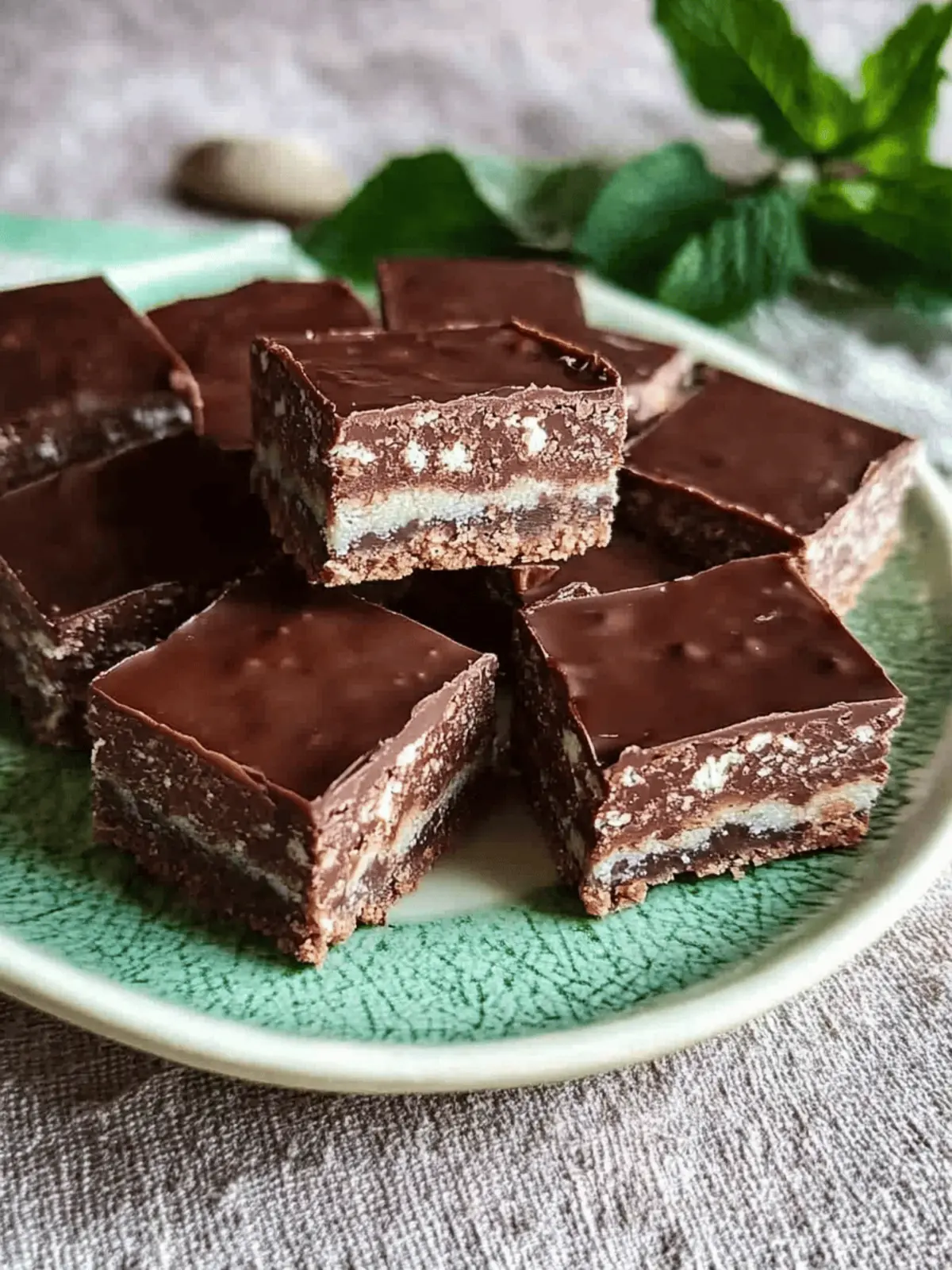 Dark Chocolate Peppermint Slice