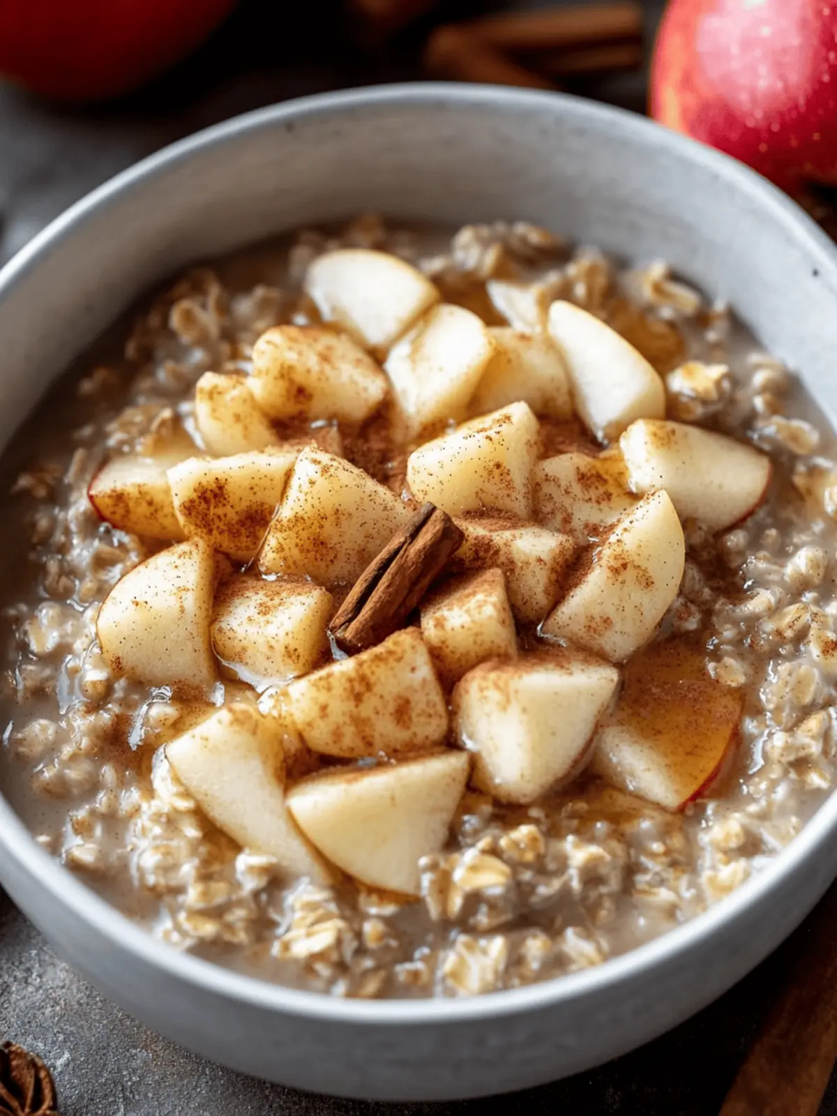 Warm Spiced Apple Cinnamon Oatmeal