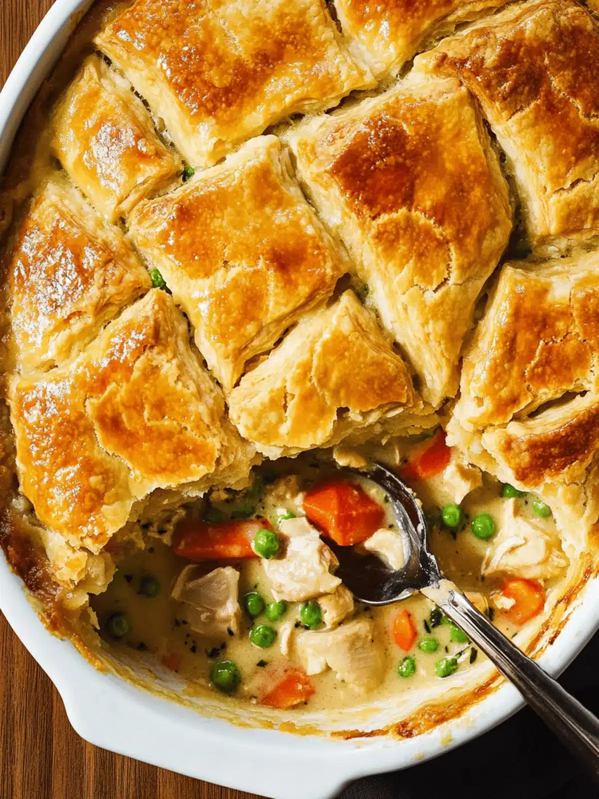 Chicken Pot Pie with Flakey Biscuit Crust