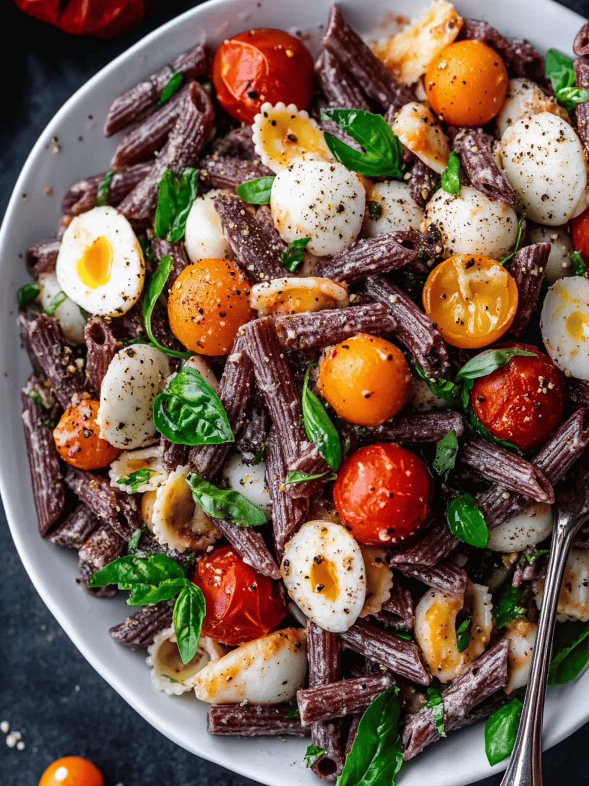 Halloween Caprese Pasta Salad