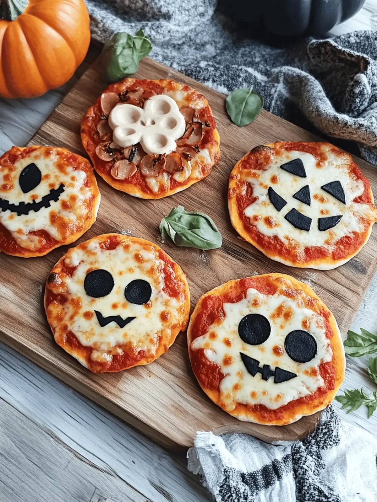 Halloween Mini Pizzas