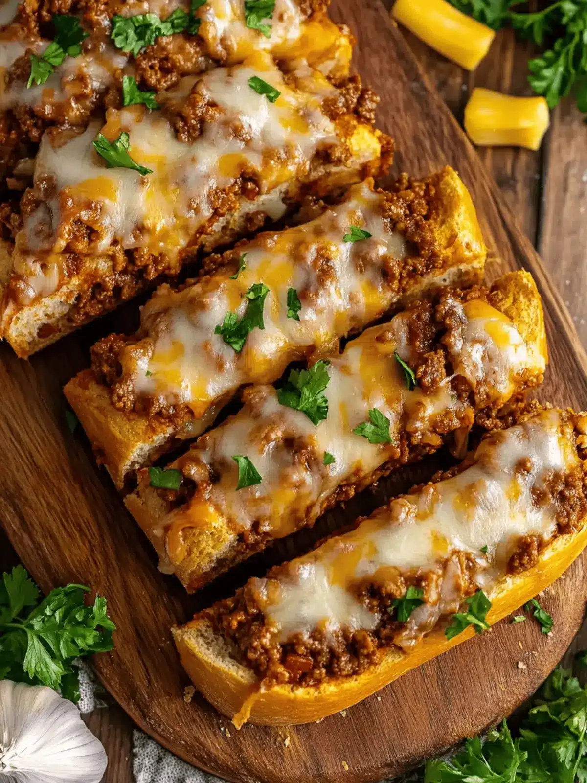 Sloppy Joe Garlic Bread