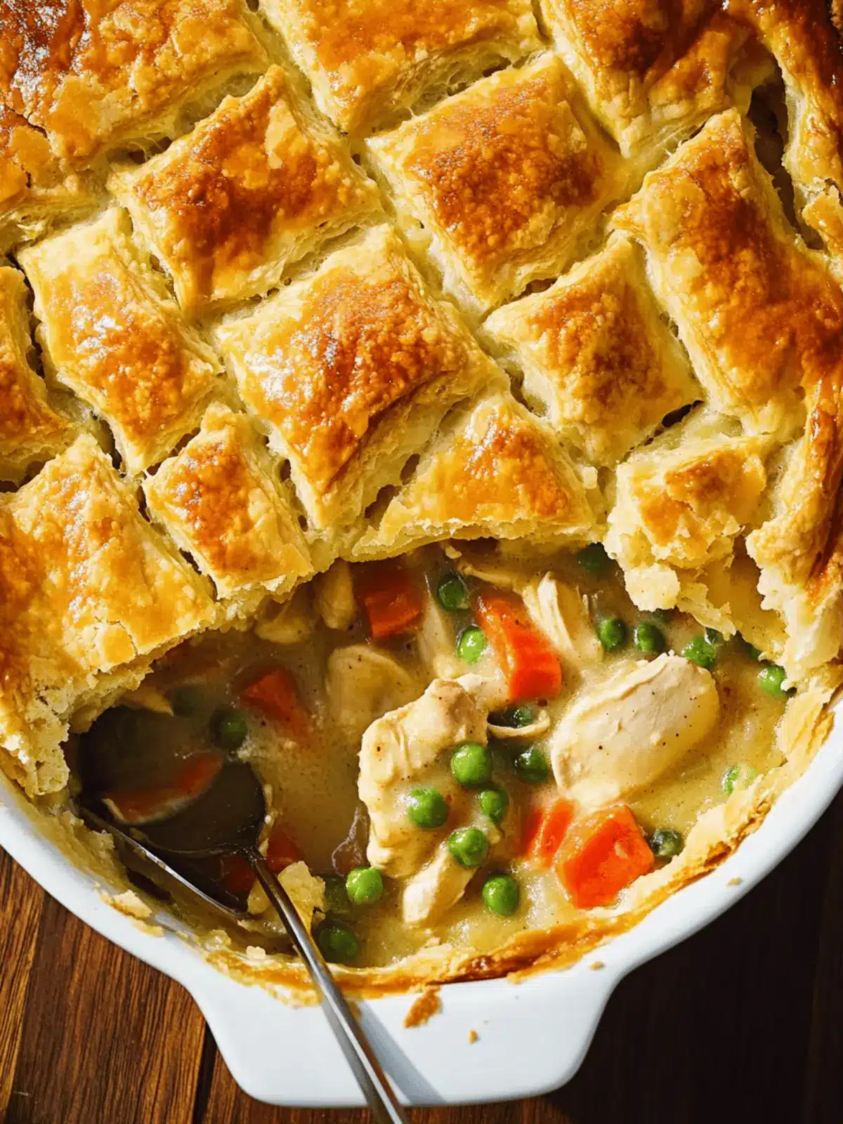 Chicken Pot Pie with Flakey Biscuit Crust