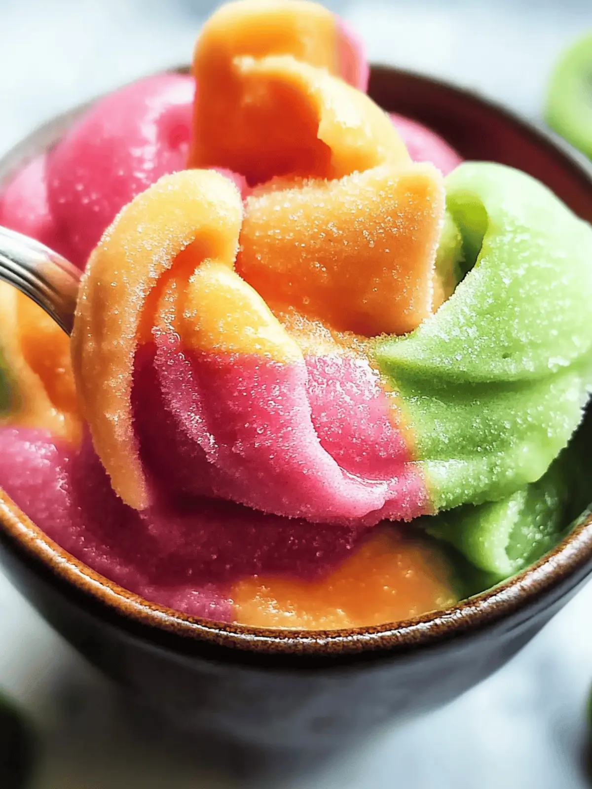 Homemade Rainbow Sherbet