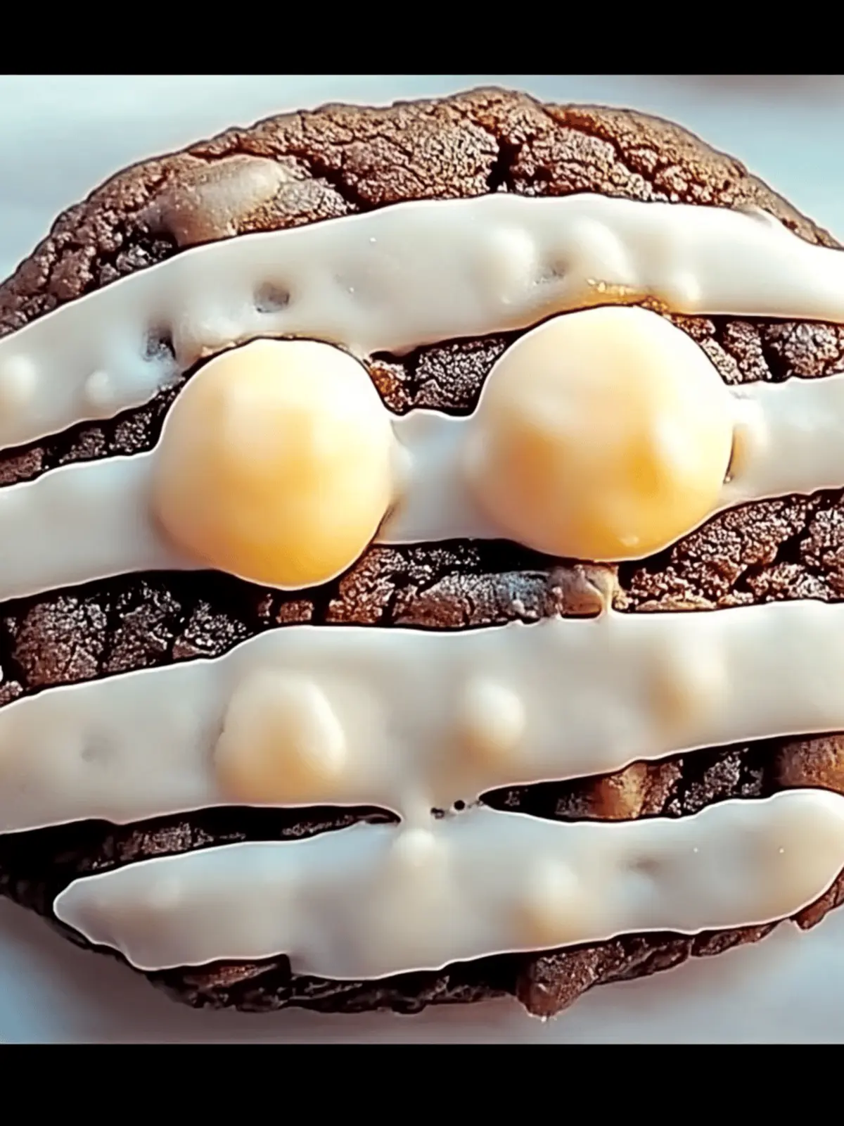 Fudgy Halloween Mummy Cookies