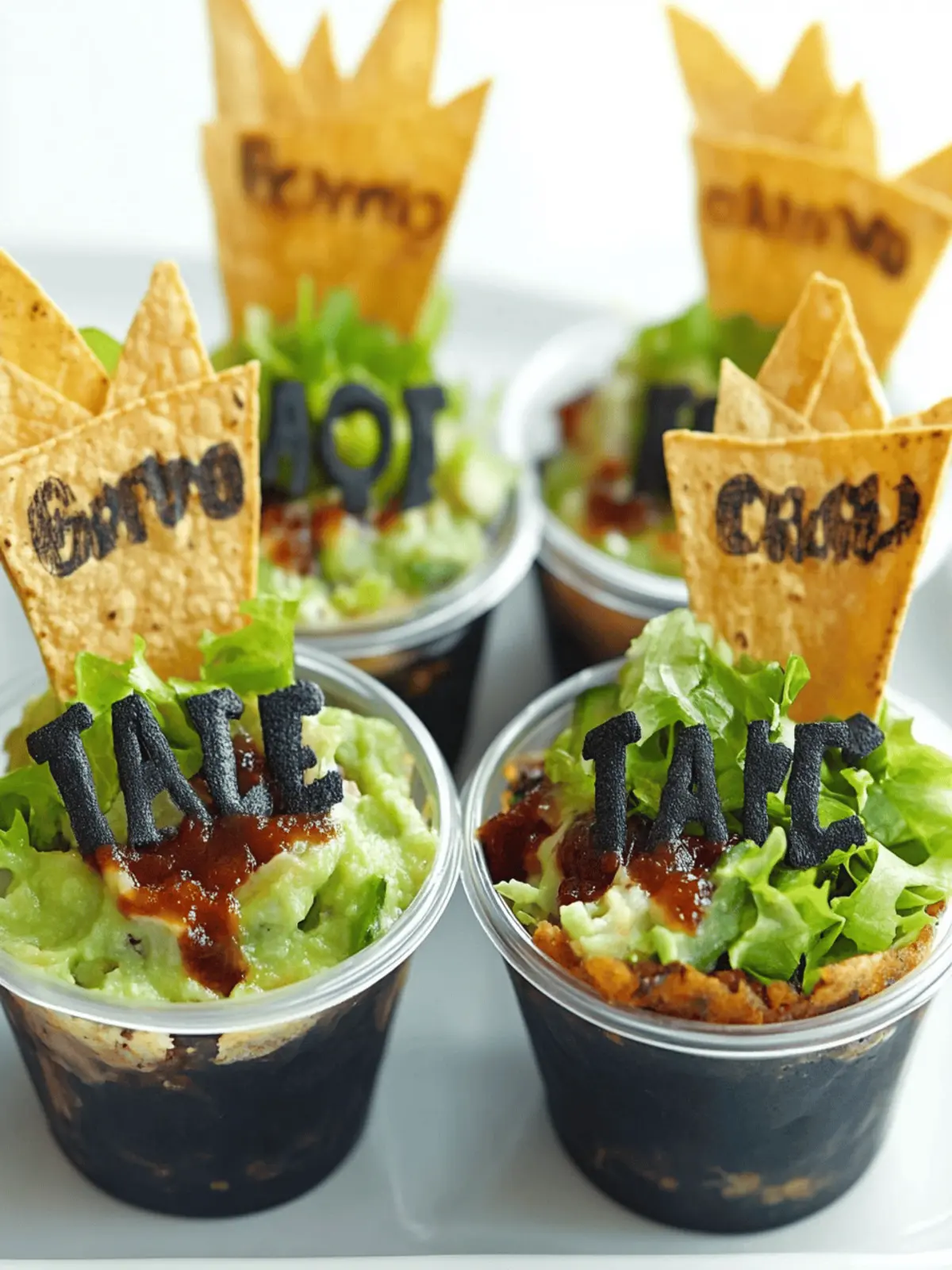 Graveyard Taco Cups: Deliciously Spooky Halloween Treats 3 Graveyard Taco Cups
