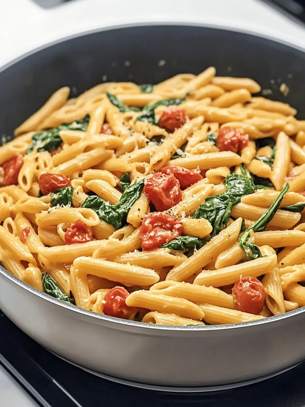 One-Pot Spinach Tomato Pasta: Quick, Creamy Dinner Bliss 4 One-Pot Spinach Tomato Pasta