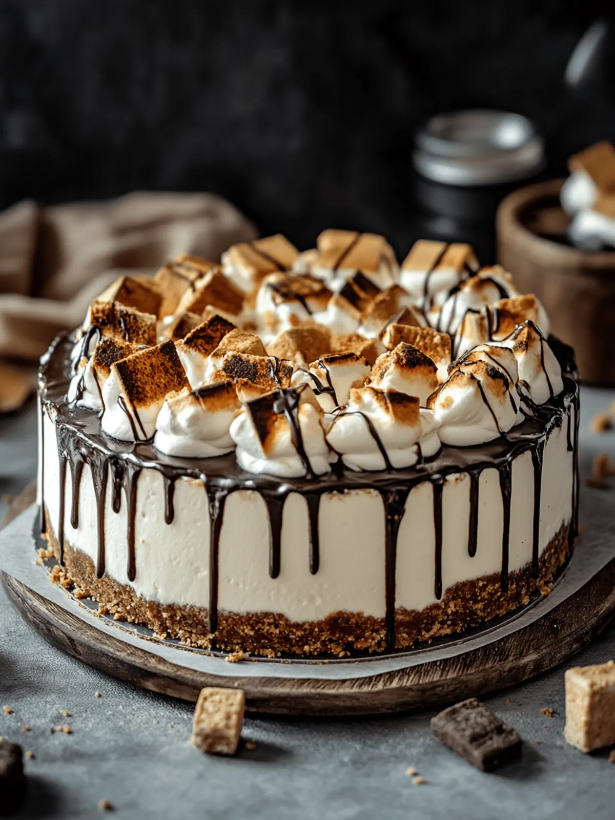 Indulge in Decadent S’mores Cheesecake Bliss at Home 3 Decadent S’mores Cheesecake