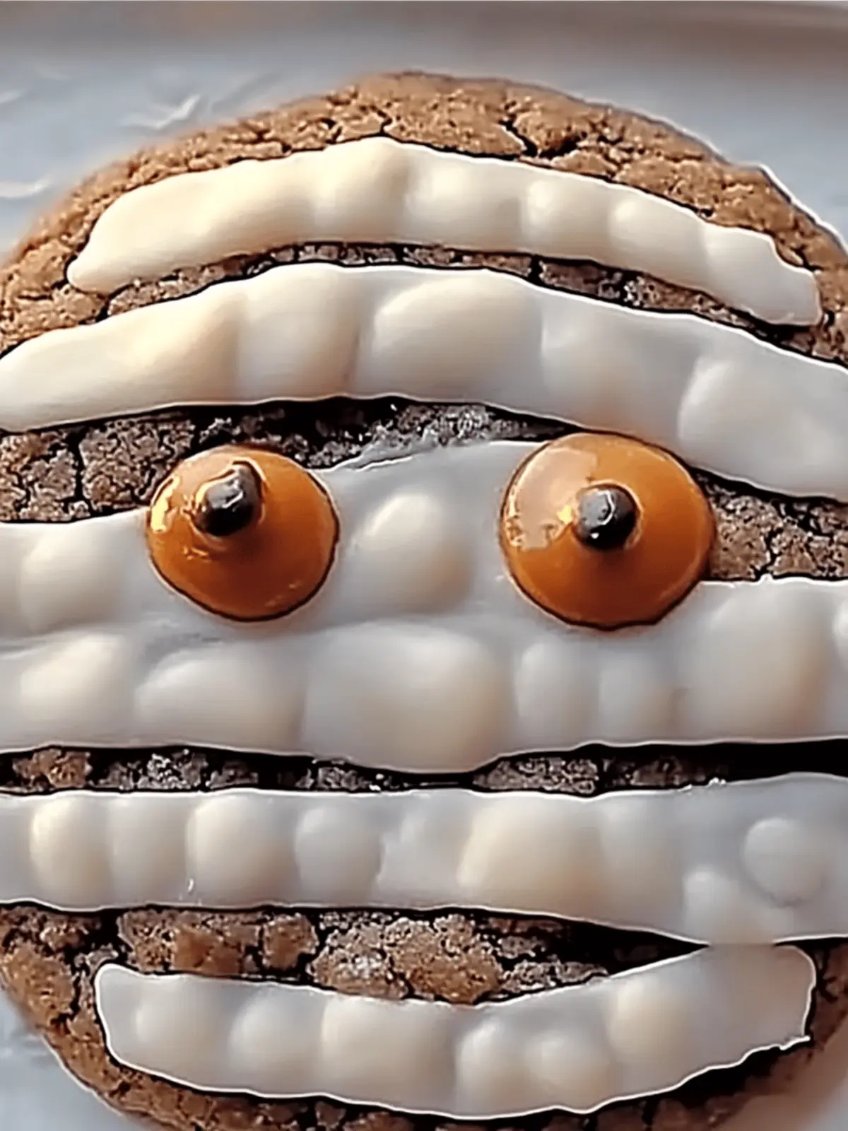 Fudgy Halloween Mummy Cookies