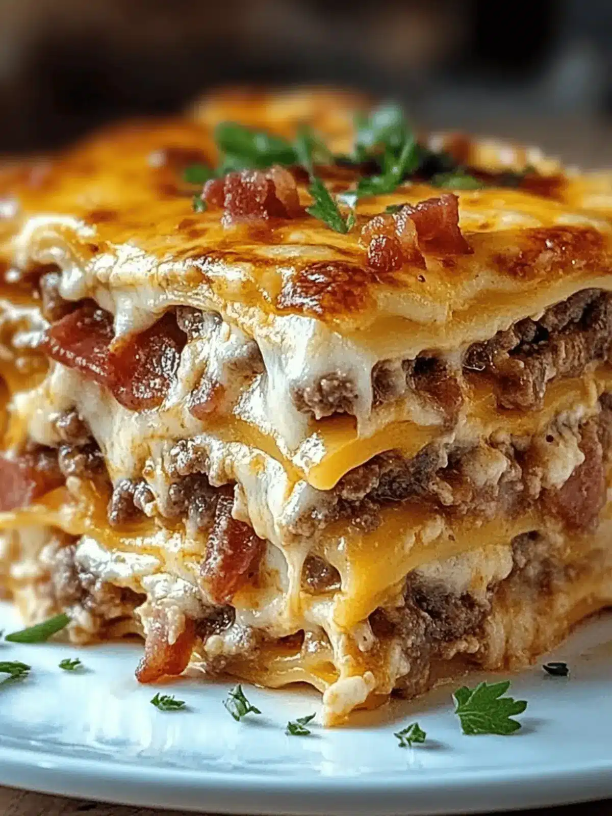 Indulge in Parmesan Garlic Bacon Cheeseburger Lasagna Bliss 2 Parmesan Garlic Bacon Cheeseburger Lasagna