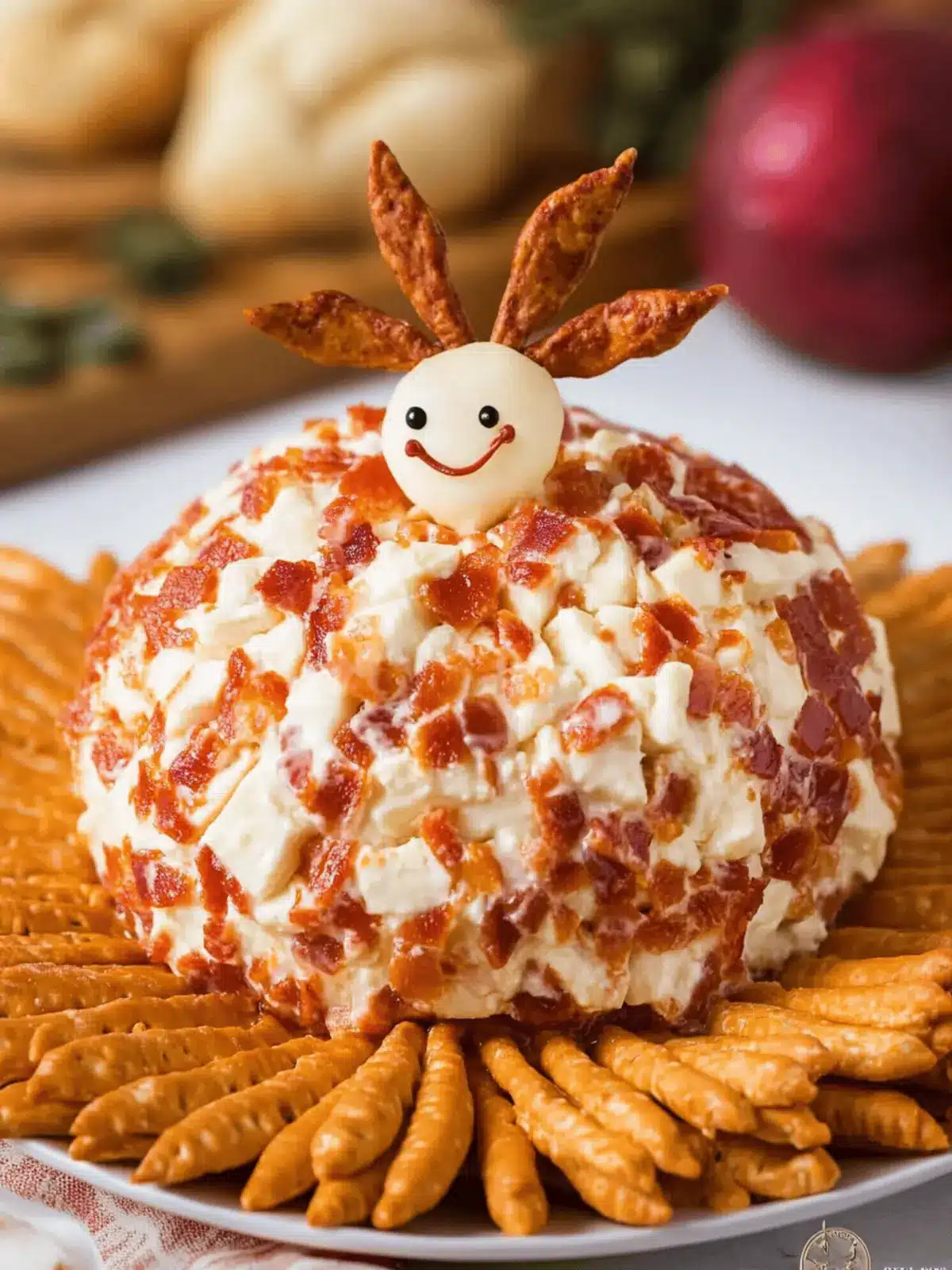 Savory Turkey Cheeseball: Your Thanksgiving Showstopper! 2 Turkey Cheeseball
