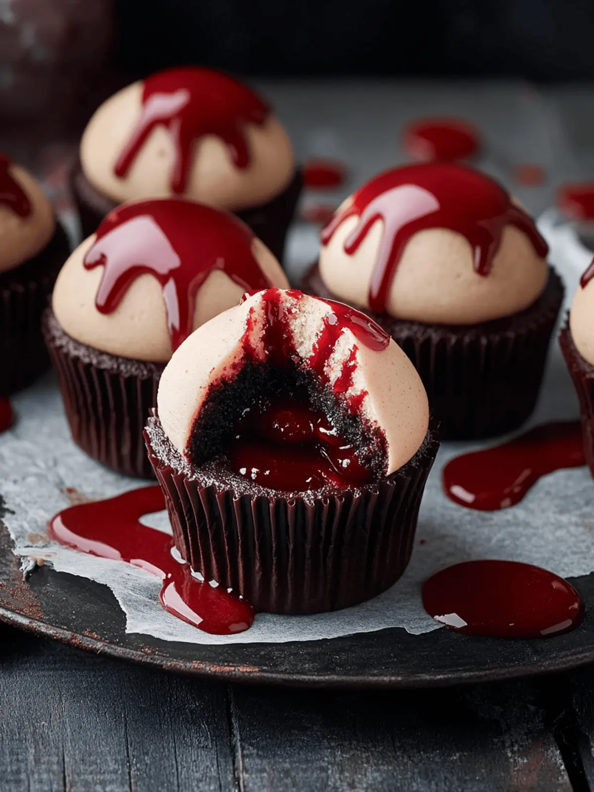 Vampire Bite Halloween Cupcakes