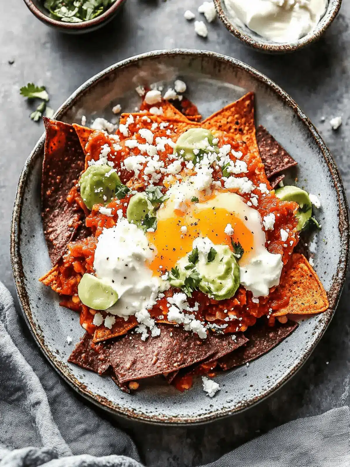 Chilaquiles Bliss: Crispy Tortillas with Zesty Guajillo Sauce 3 Chilaquiles