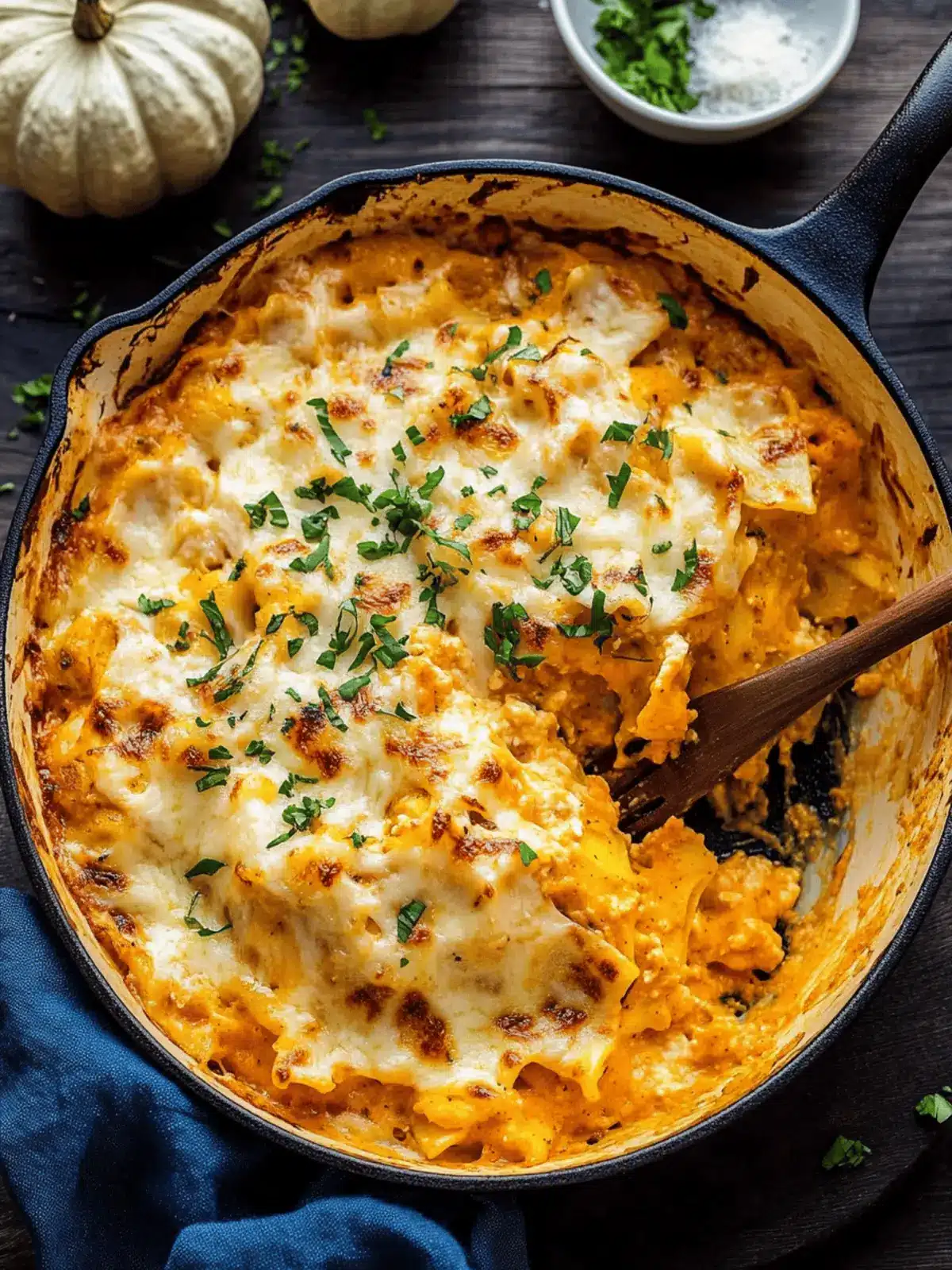 Pumpkin Lasagna Skillet