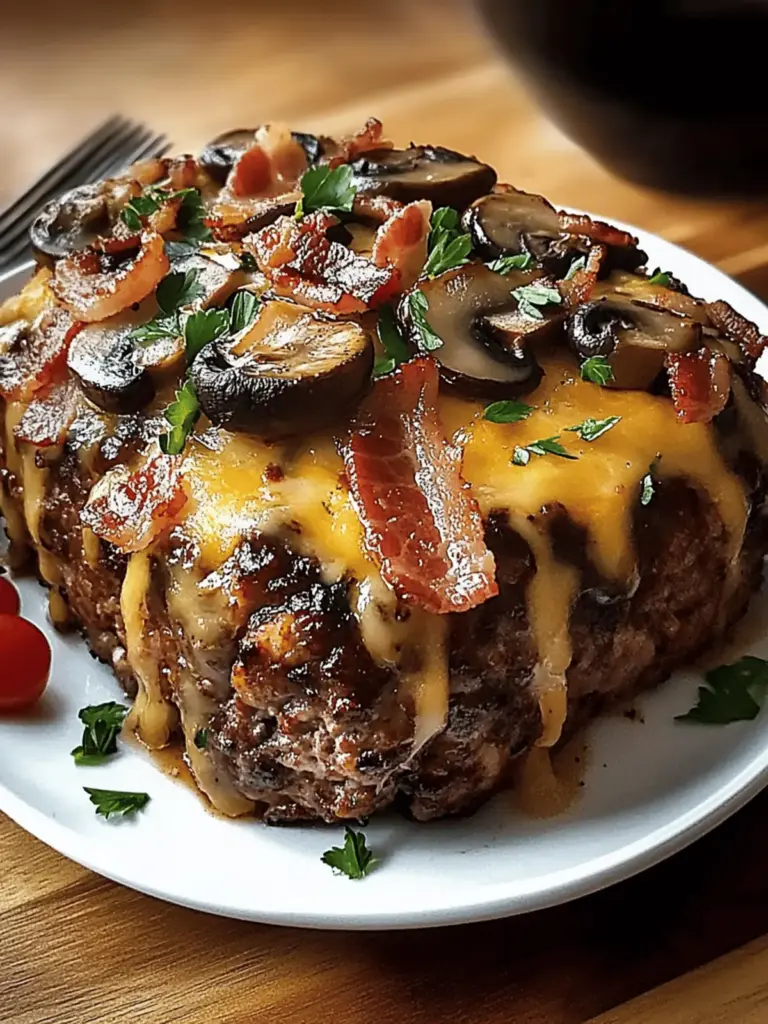 Swiss Bacon Mushroom Meatloaf