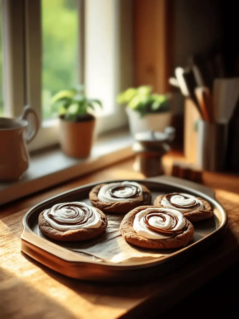 Chocolate Marshmallow Swirl Cookies
