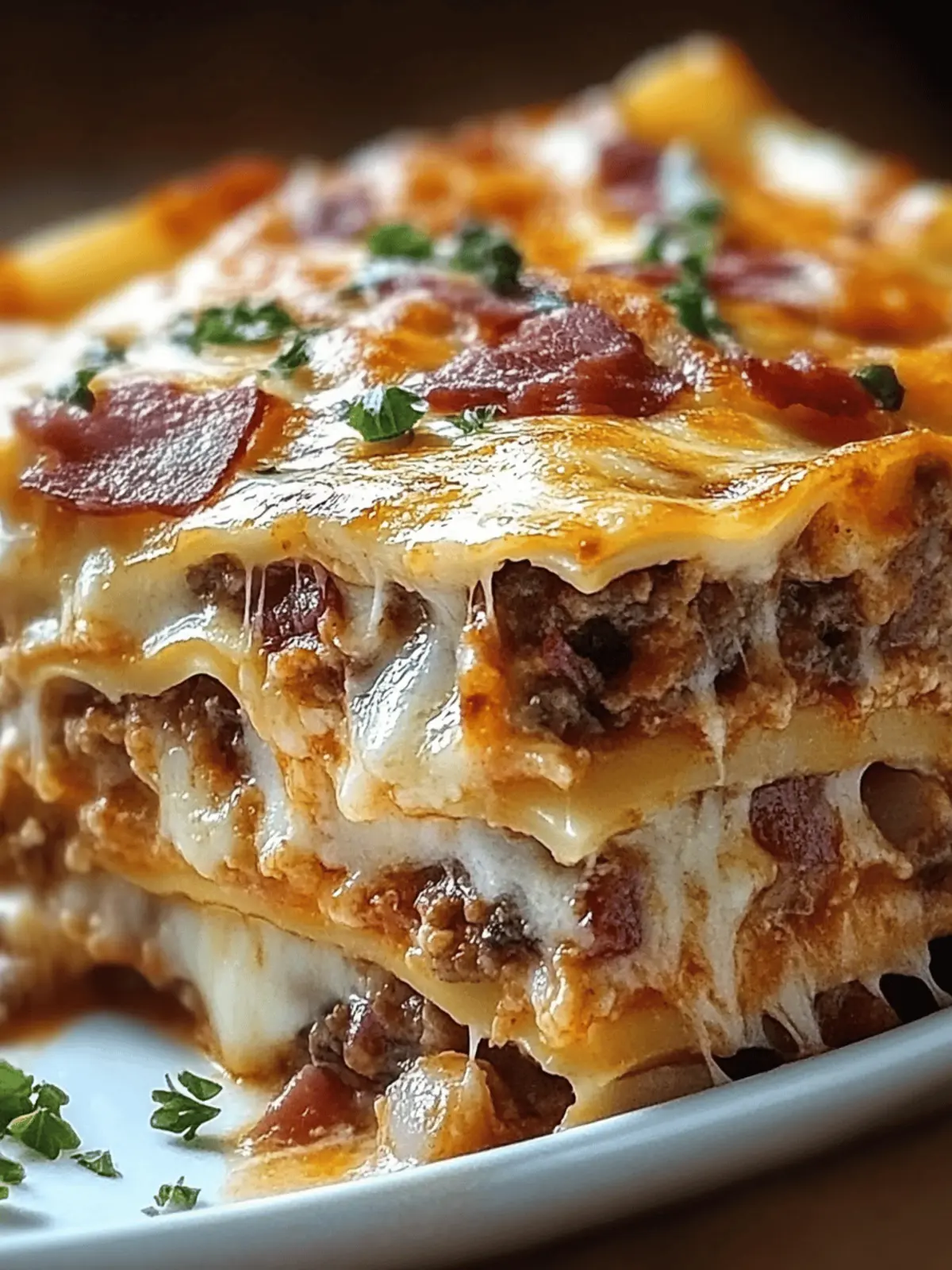 Indulge in Parmesan Garlic Bacon Cheeseburger Lasagna Bliss 5 Parmesan Garlic Bacon Cheeseburger Lasagna