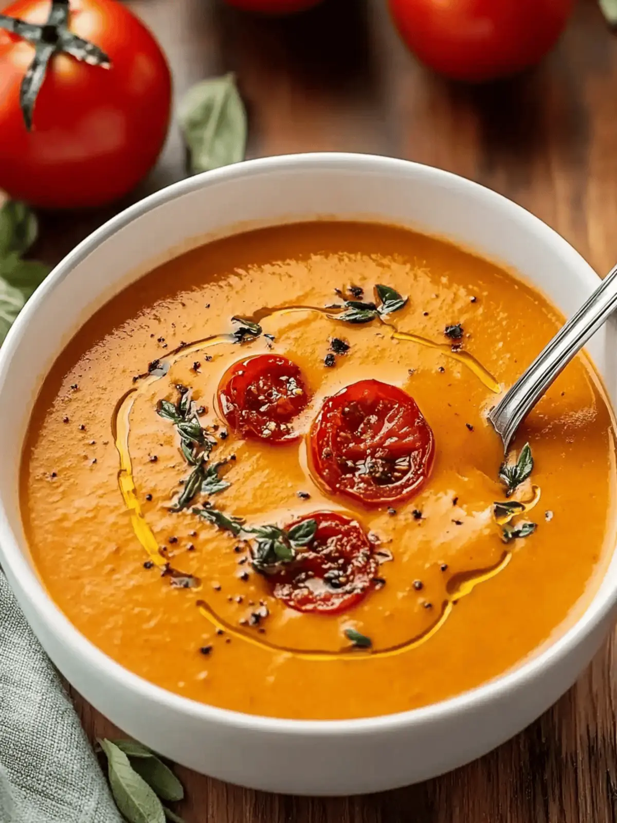 Creamy Roasted Garlic Tomato Soup