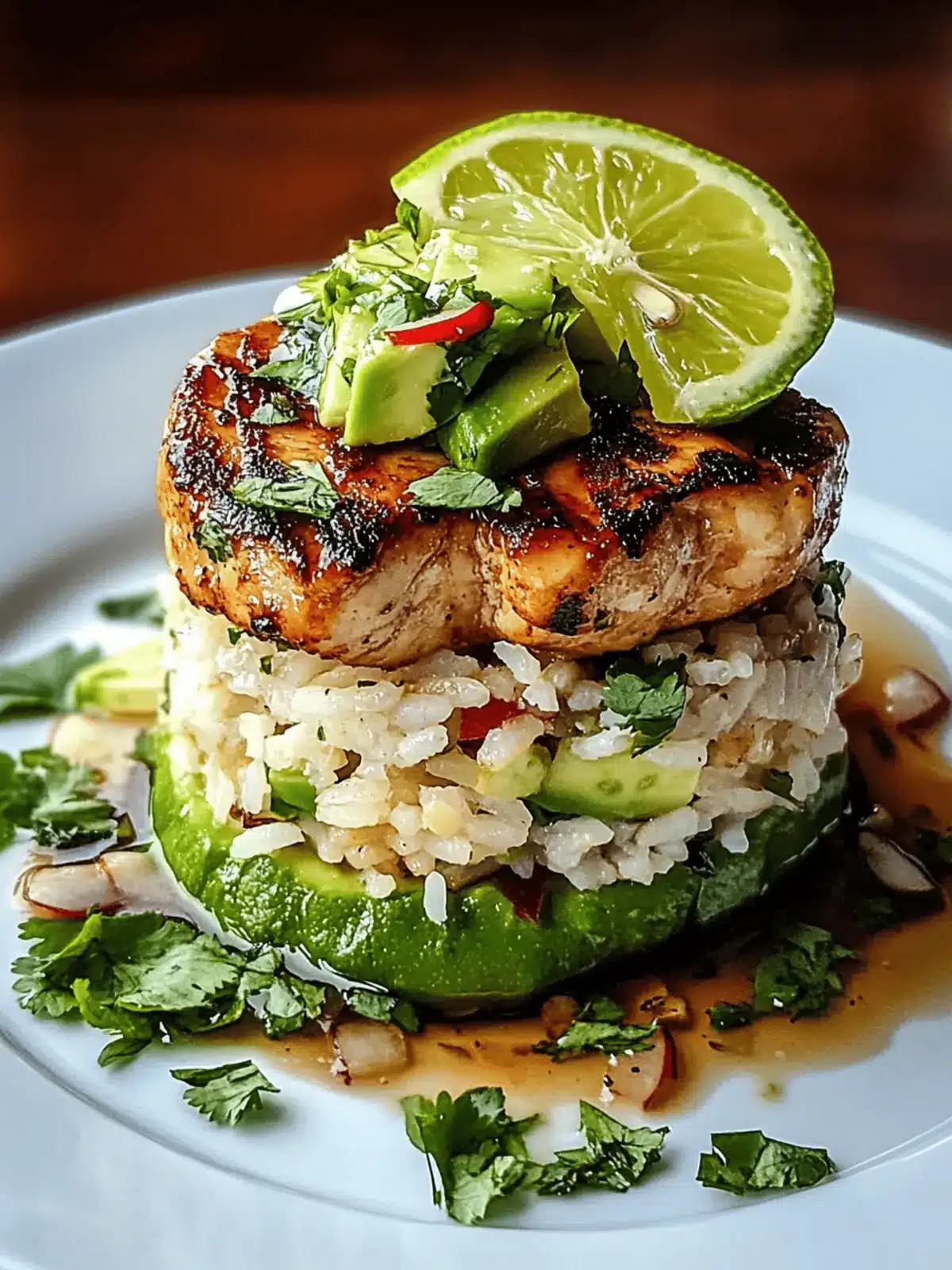 Savor Honey Lime Chicken & Avocado Rice Stack Tonight! 4 Honey Lime Chicken & Avocado Rice Stack