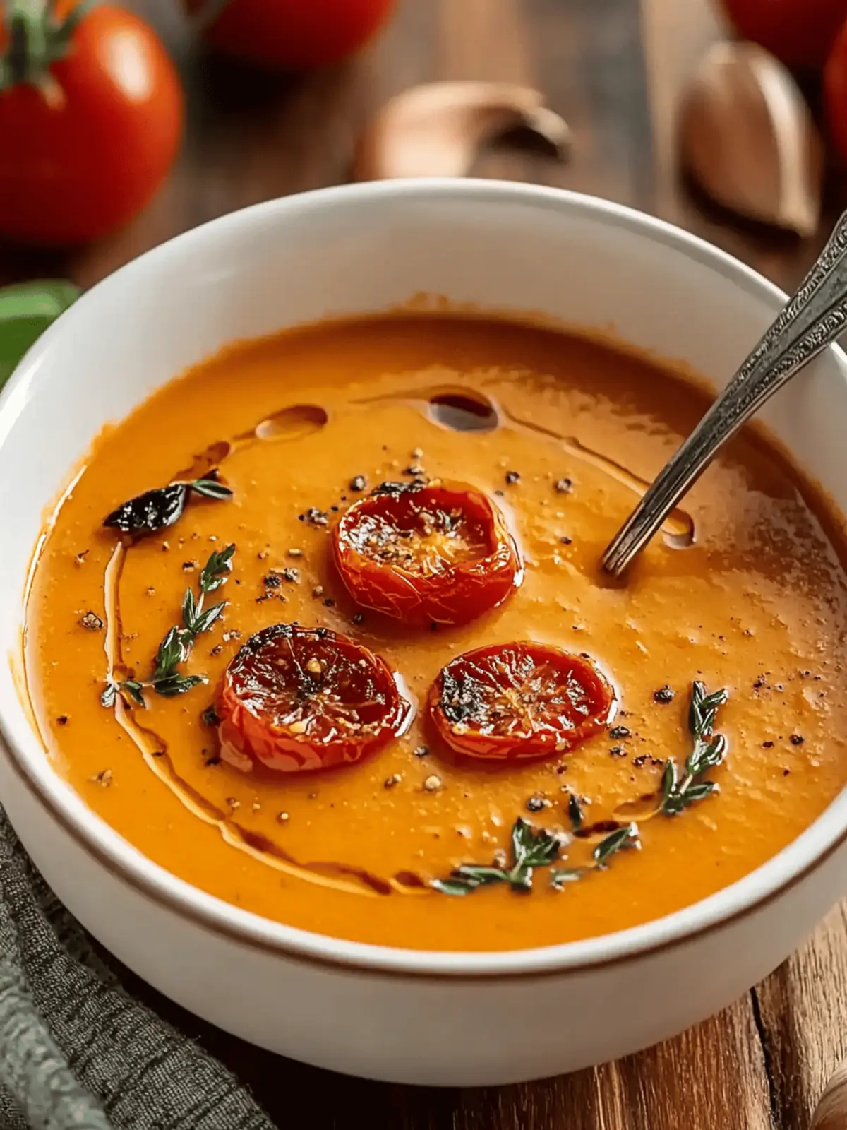Creamy Roasted Garlic Tomato Soup