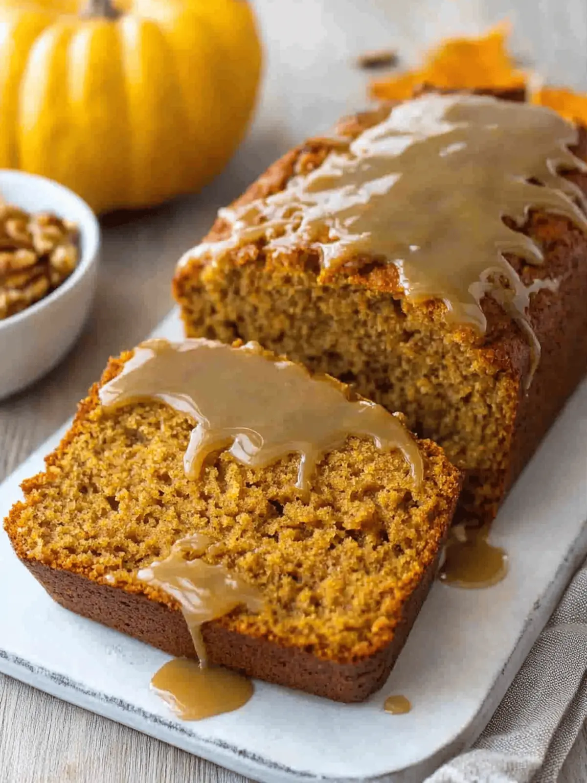 Pumpkin Bread with Maple Glaze