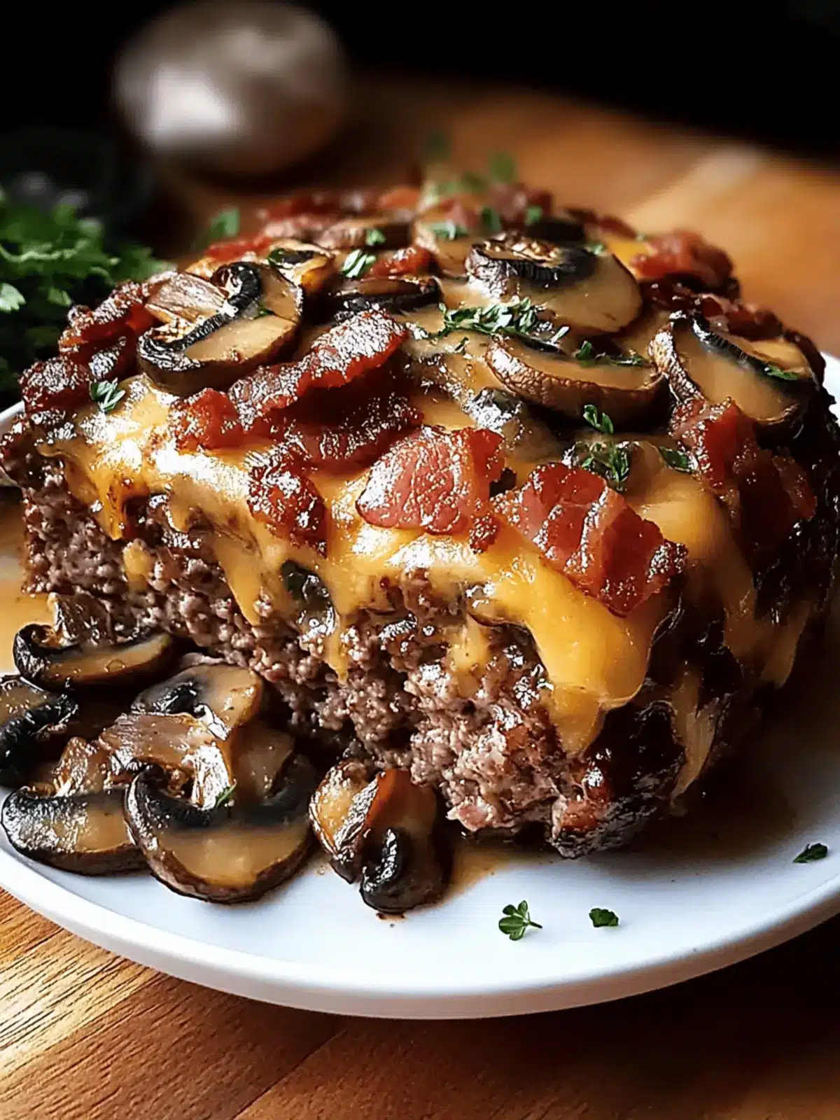 Swiss Bacon Mushroom Meatloaf – Comfort Food Redefined 2 Swiss Bacon Mushroom Meatloaf