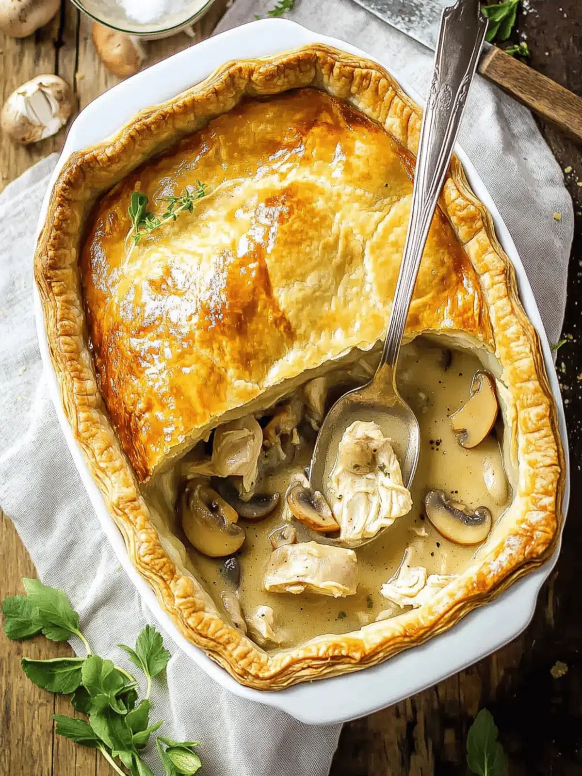 Creamy Chicken and Mushroom Pie to Cozy Up Your Dinner Table 3 Chicken and Mushroom Pie