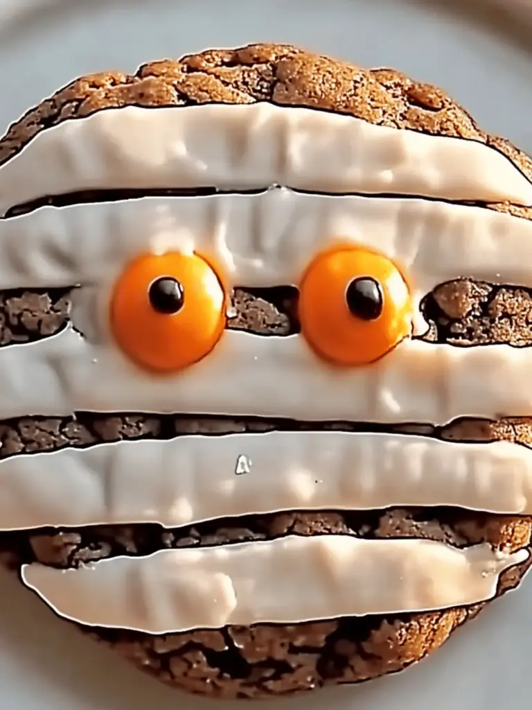 Fudgy Halloween Mummy Cookies
