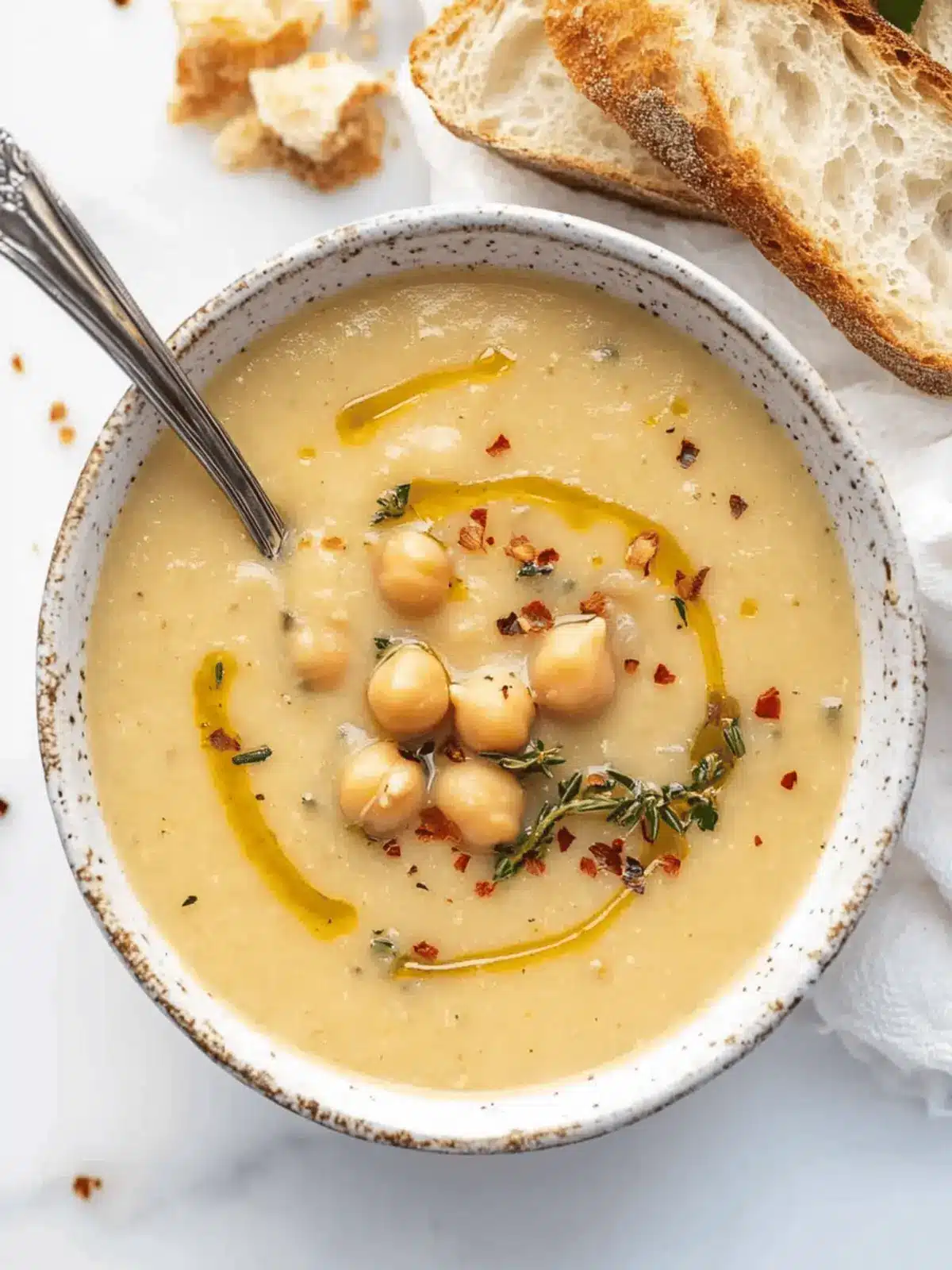 Vegan Garlic Chickpea Soup