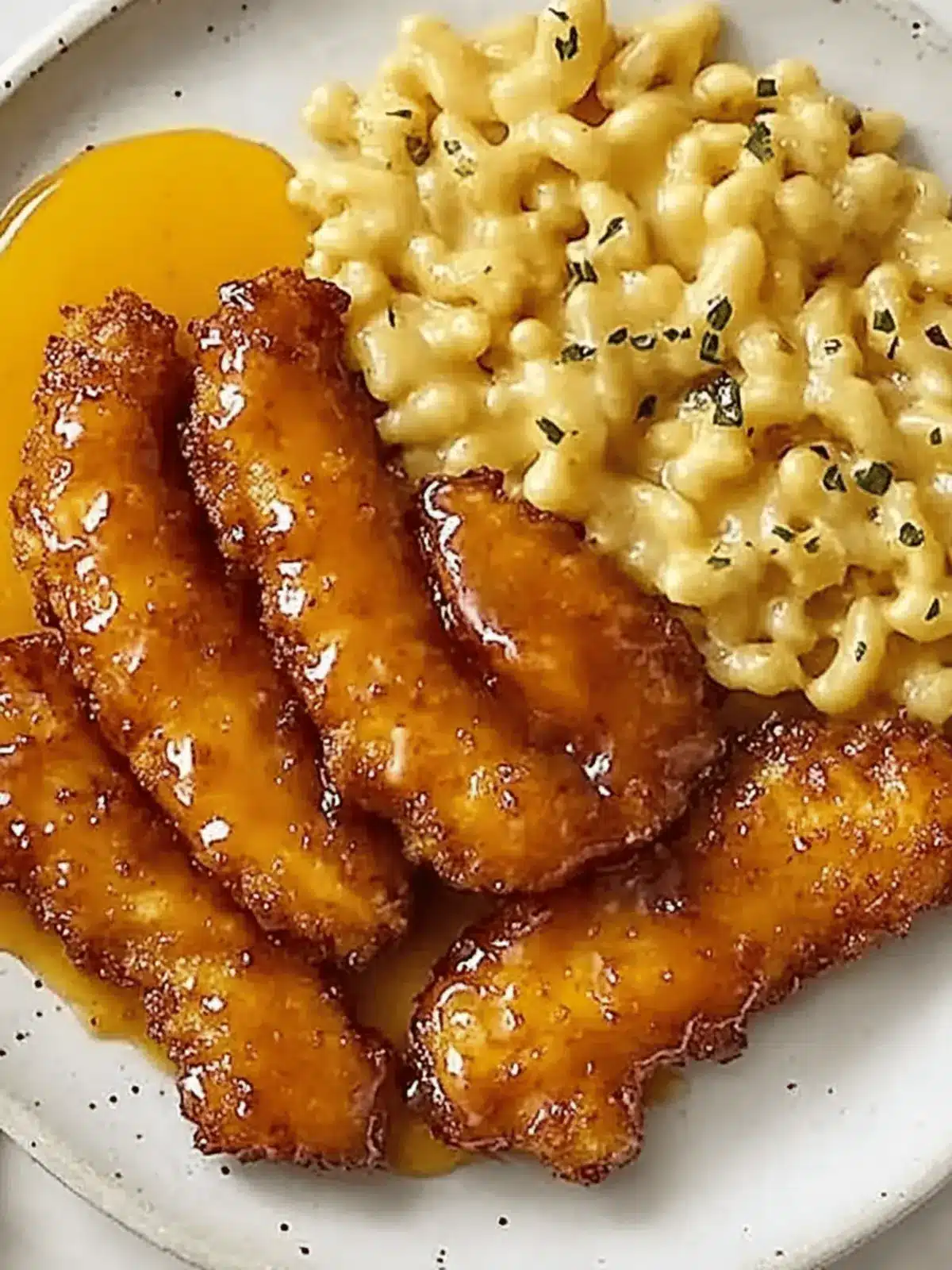 Hot Honey Chicken Tenders with Cheesy Baked Mac Bliss 4 Hot Honey Chicken Tenders