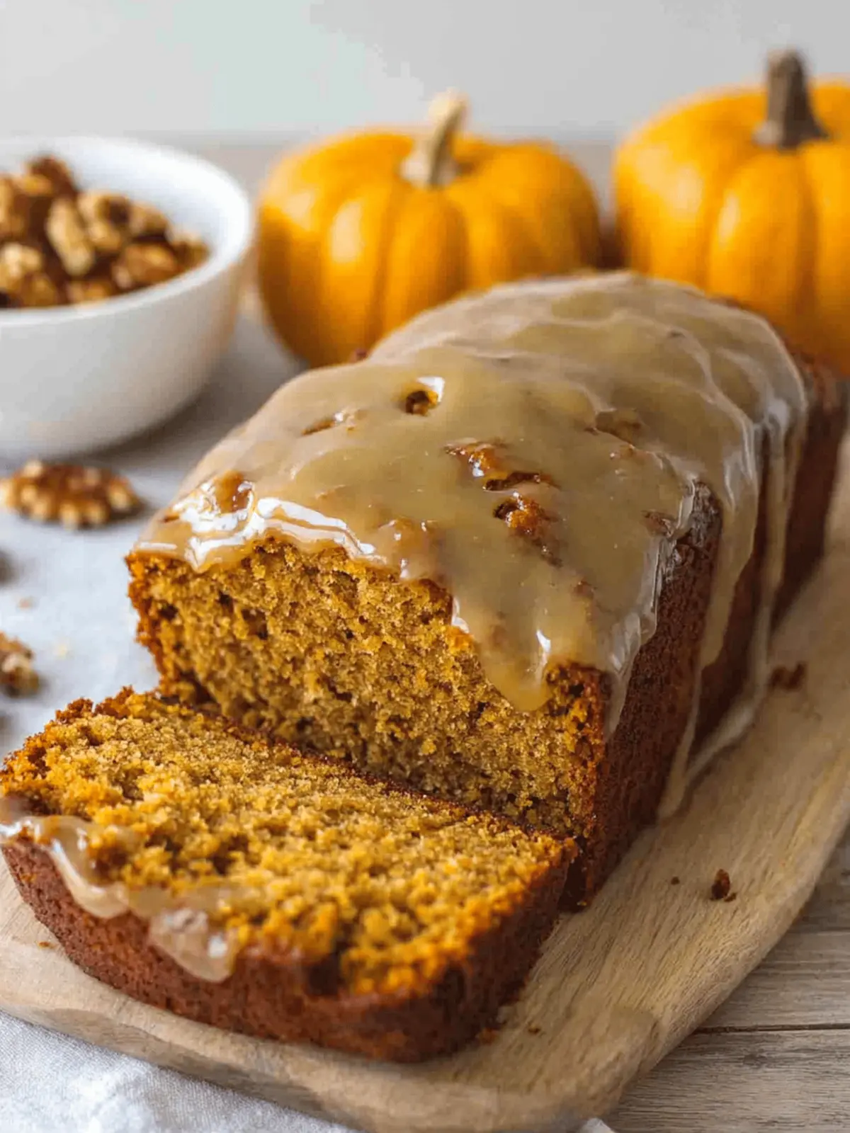 Pumpkin Bread with Maple Glaze