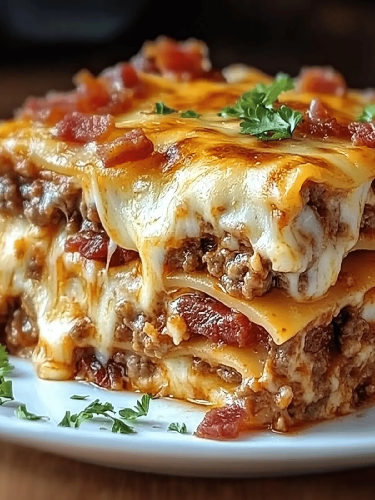 Indulge in Parmesan Garlic Bacon Cheeseburger Lasagna Bliss 3 Parmesan Garlic Bacon Cheeseburger Lasagna