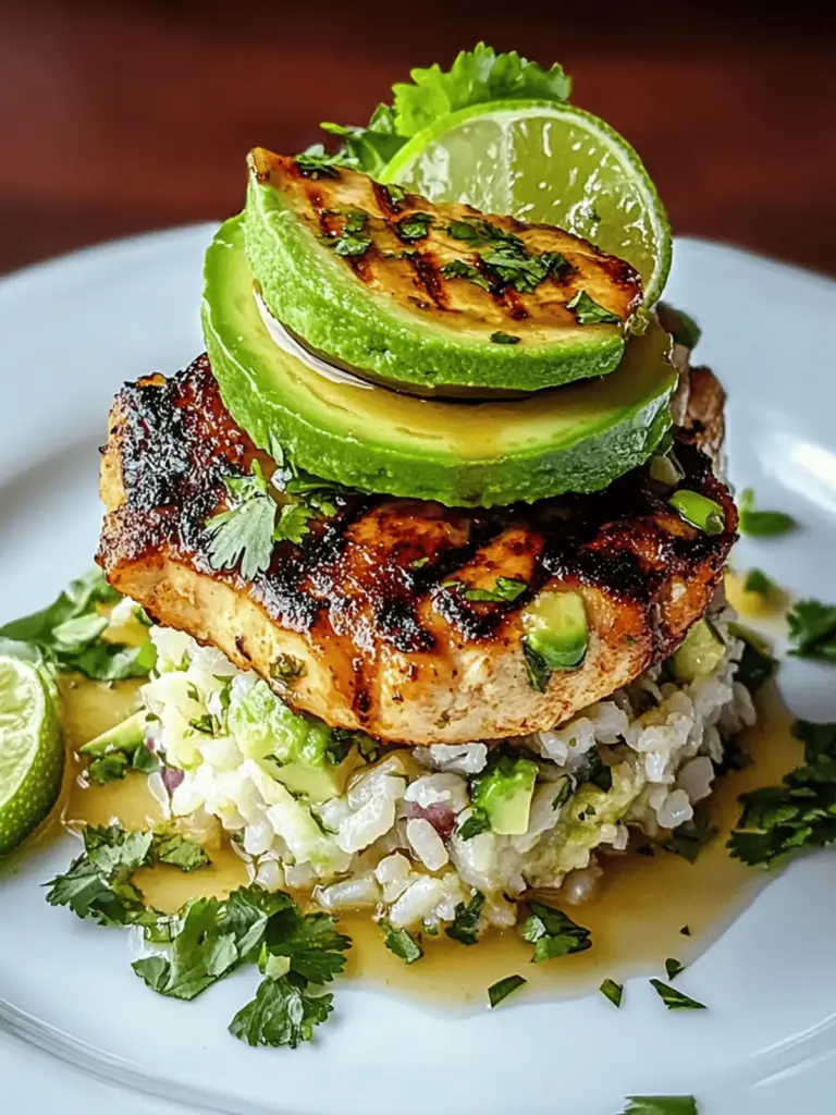 Honey Lime Chicken & Avocado Rice Stack