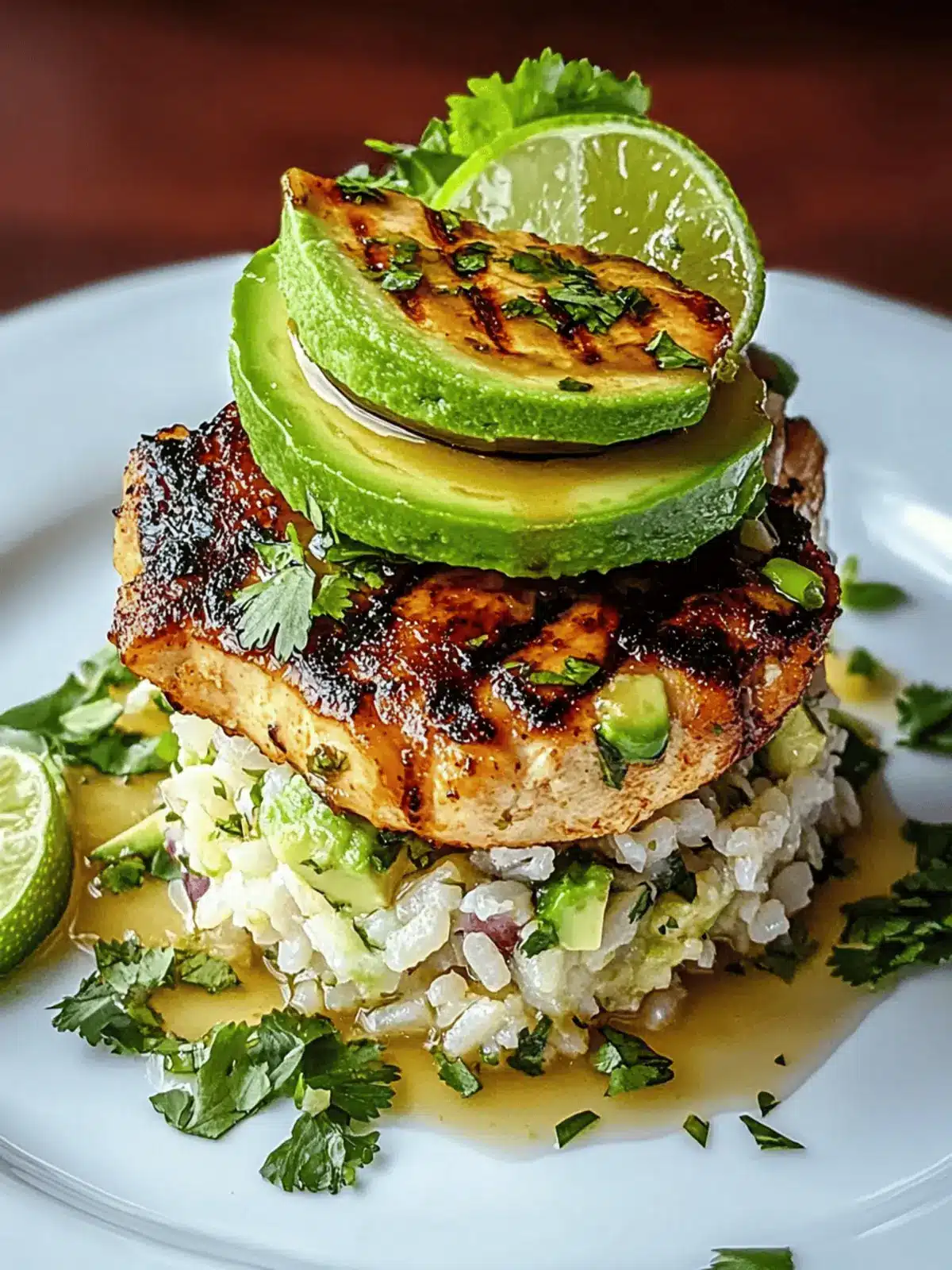 Honey Lime Chicken & Avocado Rice Stack